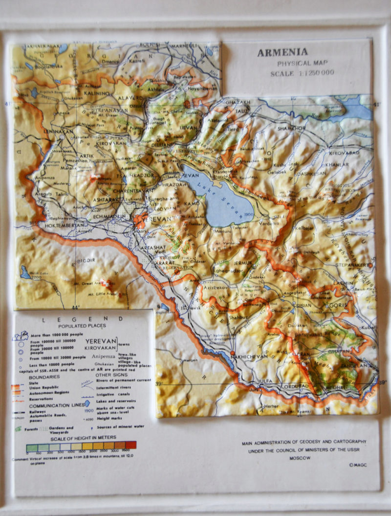 Armenia-map topographical